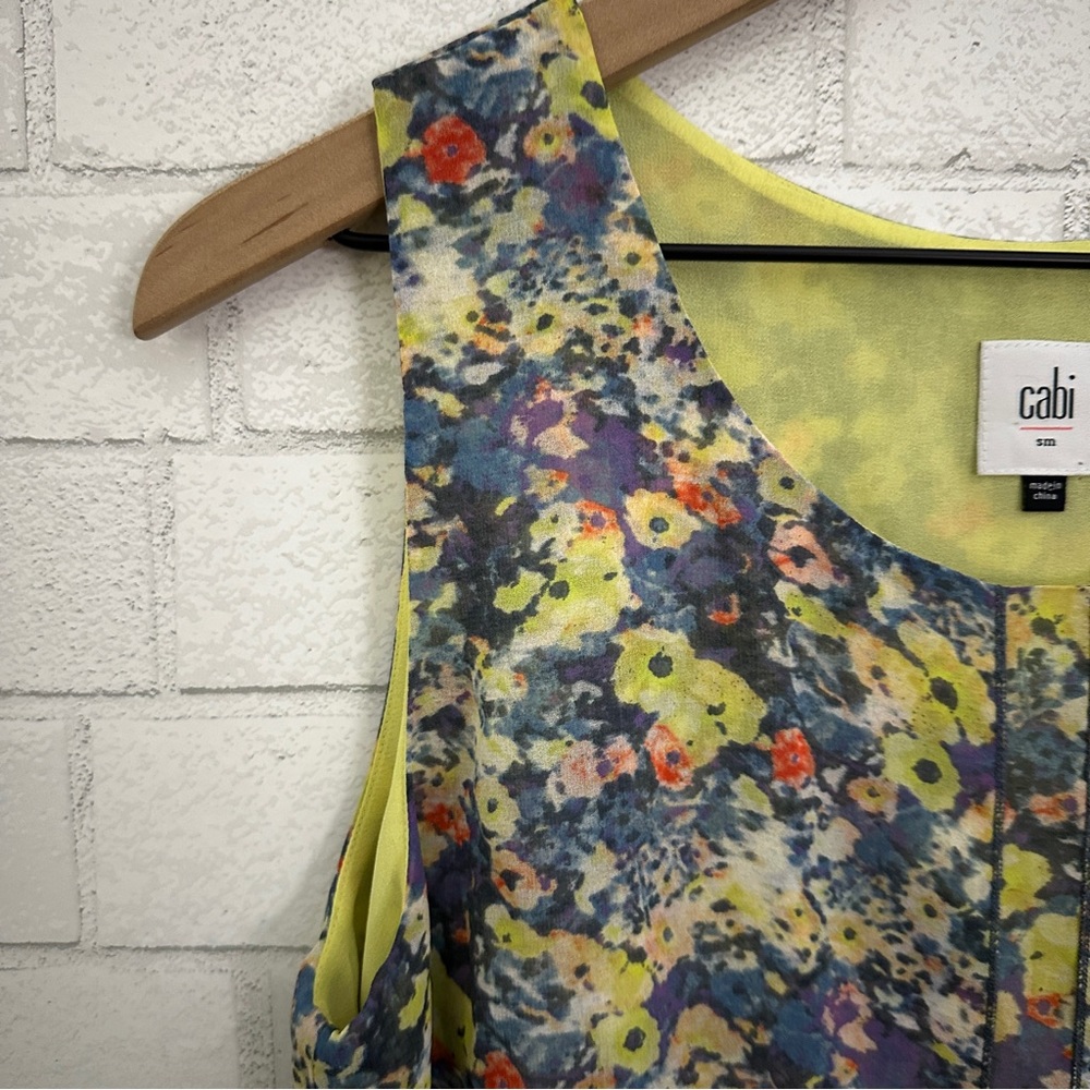 CABI Positano Flowered Layered Tunic Tank Top - Picture 5 of 11